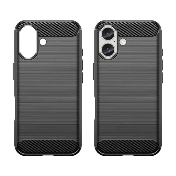 Mobilskal till iPhone 16 Silikon Carbon - Svart Svart
