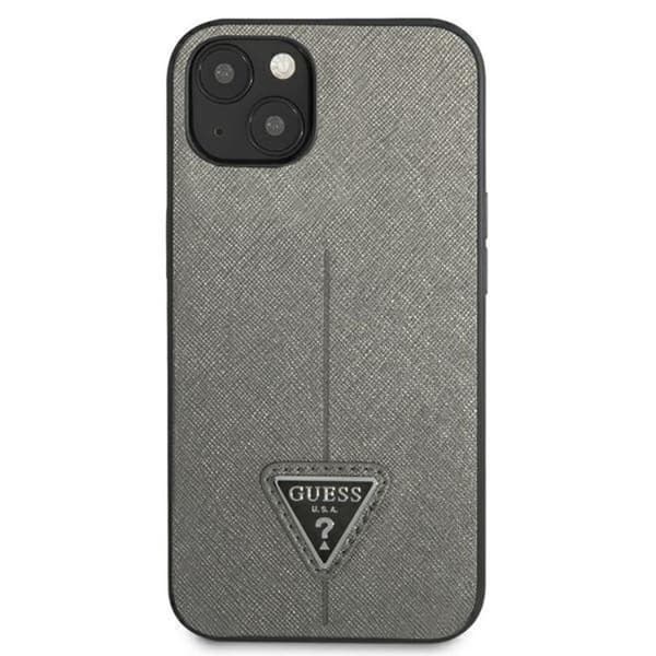 Guess iPhone 13 Mini Skal Saffiano Triangle Logo - Silver Silver