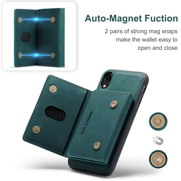 DG.MING 2 in 1 Magnetisk Konstläder Plånboksfodral i Grön