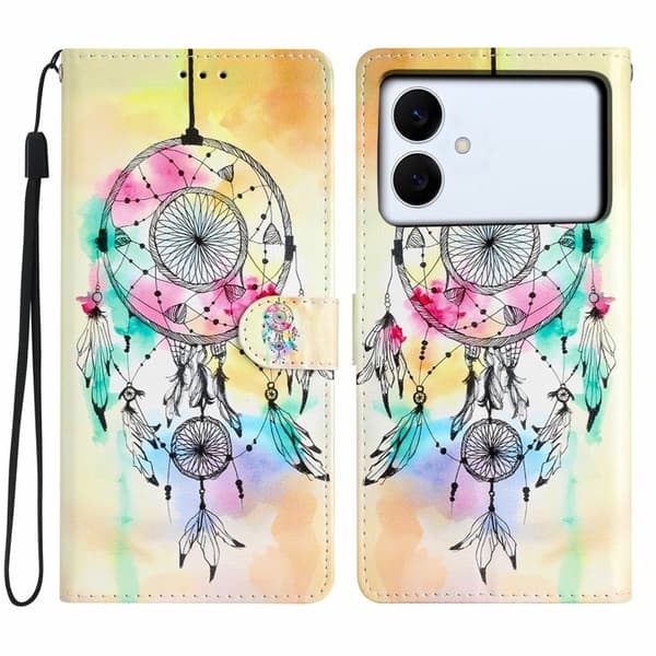 Samsung Galaxy S26 Edge Plånboksfodral Konstläder Mönstertryck Ställ - Vindklang