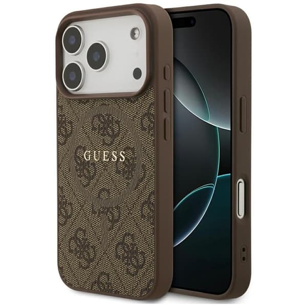 Guess Mobilskal till iPhone 17 Pro MagSafe 4G Ring Classic Logo - Brun Brun