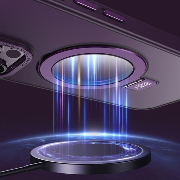 X-LEVEL Mobilskal till iPhone 14 Pro TPU+PC med Magnetisk Ställ Transparent Vit