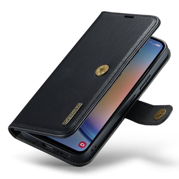 DG.MING Samsung Galaxy A34 5G Äkta Läder Plånboksfodral Svart