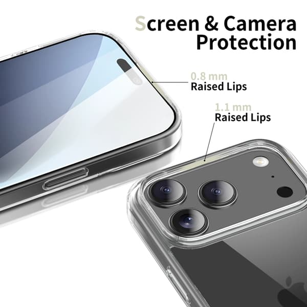 Tech-Protect Mobilskal till iPhone 18 Pro Max/17 Pro Max Flexair Hybrid - Clear Svart