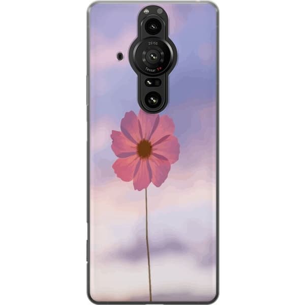 Mobilcover til Sony Xperia Pro-I med lyserød blomst