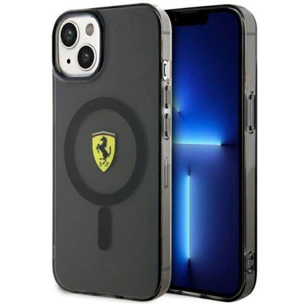 Ferrari iPhone 14 Plus mobiilikotelo Magsafe läpikuultava - musta