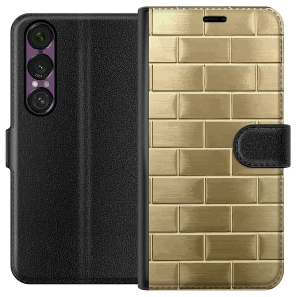 Pungcover til Sony Xperia 1 VII med Gyldne Mursten