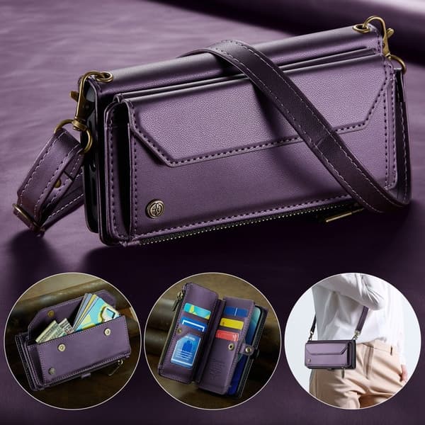 CASEME Plånboksfodral Konstläder för iPhone 12/12 Pro - Lila