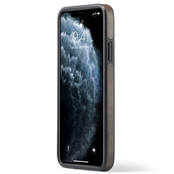 DG.MING Mobilskal till iPhone 11 Pro Max Läderbeläggning Brun