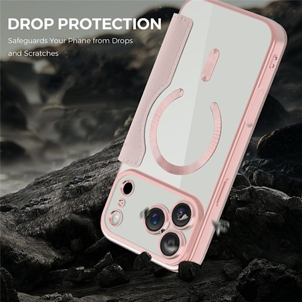 iPhone 17 Pro Max Plånboksfodral Magsafe RFID-Skydd - Rosa Rosa