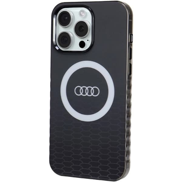Audi iPhone 15 Pro Max -kännykkäkuori Magsafe IML Big Logo - Musta Black