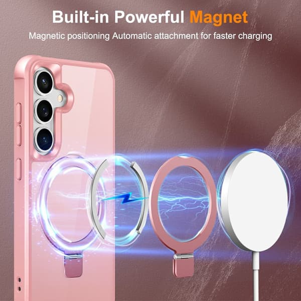 Mobilskal för Samsung Galaxy S26 Plus Magnetiskt Ringhållare TPU + PC - Rosa