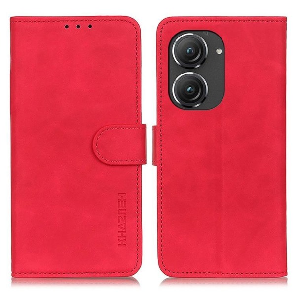 KHAZNEH Asus Zenfone 9 Wallet Case Retro Flip - punainen