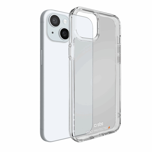 SBS Mobilskal till iPhone 15 D3O - Transparent Transparent