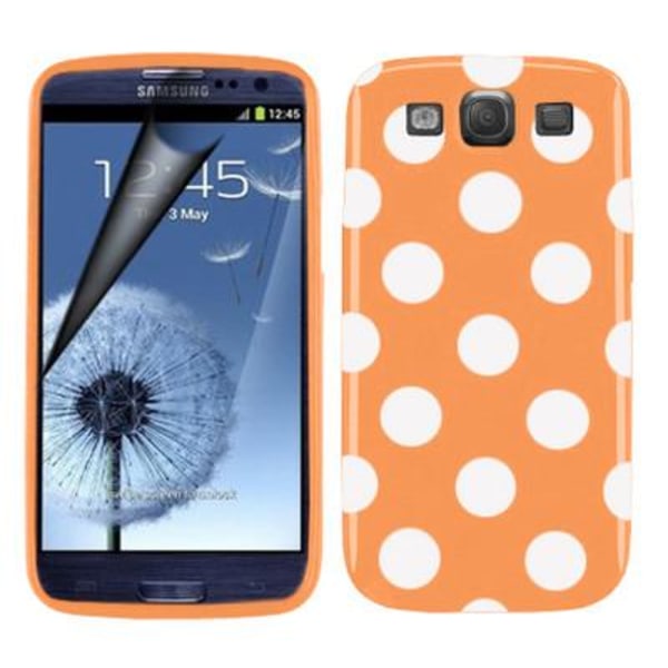 Pilkupisteinen FlexiCase-suojus Samsung Galaxy S3 i9300:lle (oranssi)