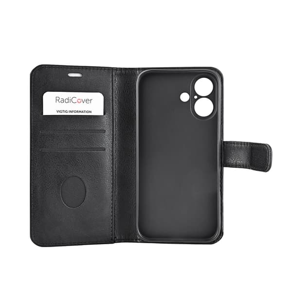 Radicover iPhone 16 Plånboksfodral RFID Strålningsskydd - Svart