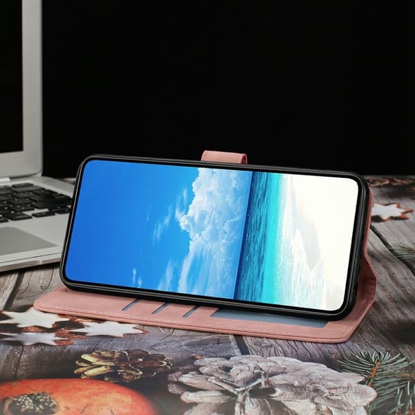 Samsung Galaxy S26 Edge Plånboksfodral Konstläder Ställ - Roséguld