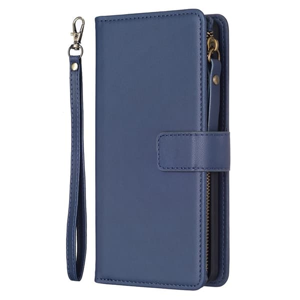 iPhone 15 Pro Max Pungeetui Zipper Flip - Blå Blå