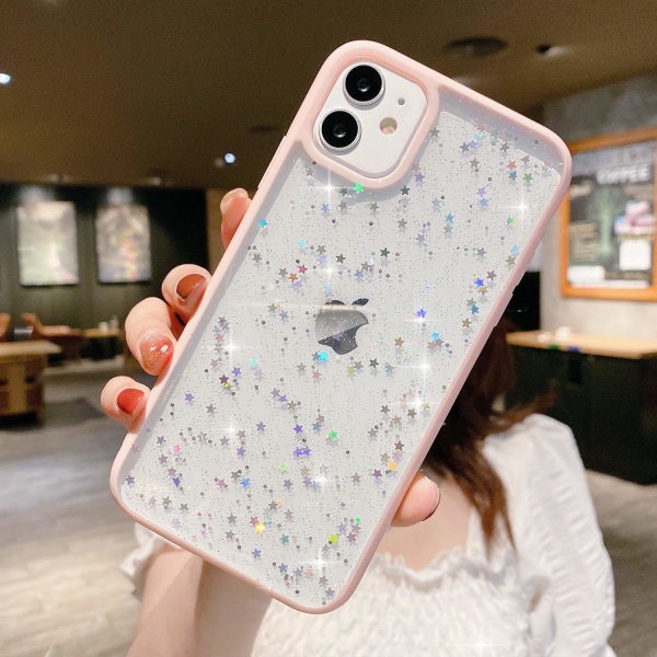 Bling Star Glitter Skal till iPhone 12 Pro Max - Rosa Rosa