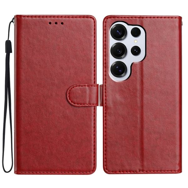 Samsung Galaxy S26 Ultra Plånboksfodral Konstläder Ställ - Röd