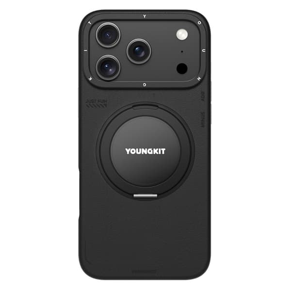 YOUNGKIT Mobilskal till iPhone 17 Pro Max Rotating Kickstand - Svart Svart