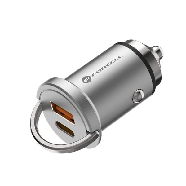 Forcell Billaddare USB-A/USB-C F-Energy 65W - Silver Silver