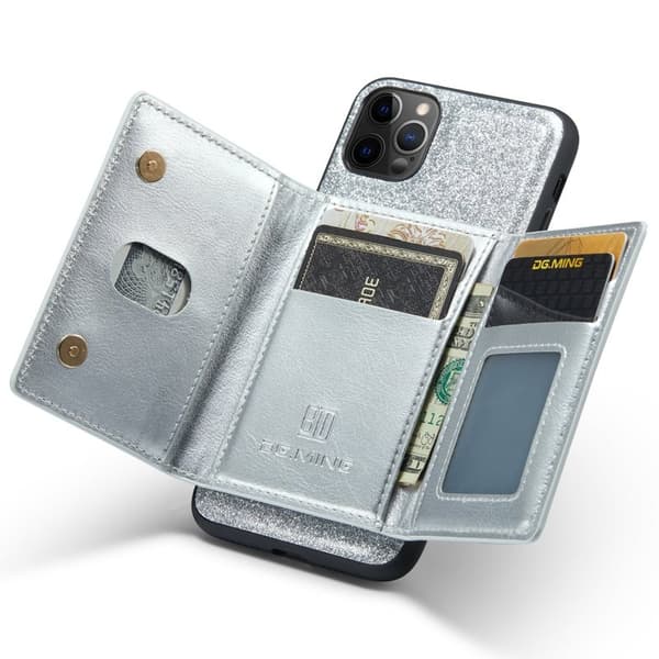 DG.MING M3 Series Mobilskal till iPhone 11 Pro Glitter KonstLäder Silver
