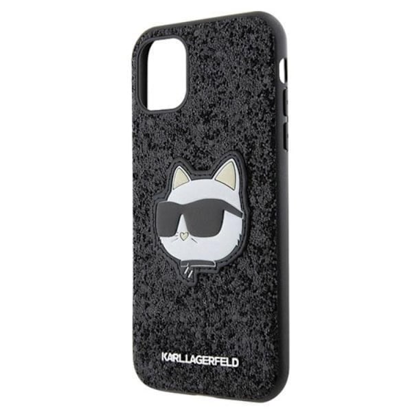 Karl Lagerfeld iPhone 11/XR Mobilskal Glitter Choupette Patch Svart