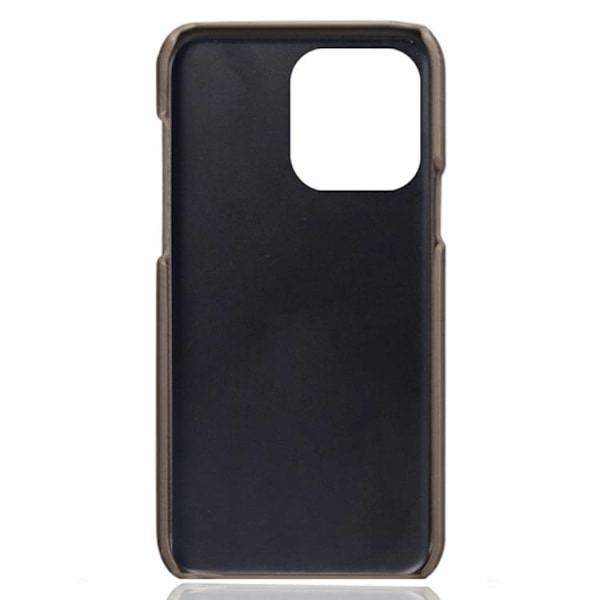 iPhone 14 Pro Max Skal Korthållare PU Läder - Grå