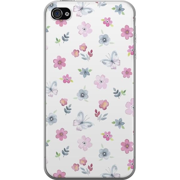 Mobilcover til Apple iPhone 4 med Blomster og sommerfugle