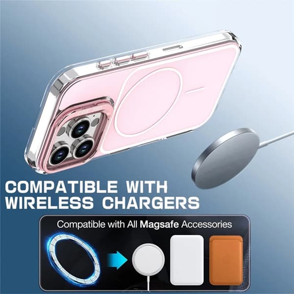 Mobilskal till iPhone 16 Pro MagSafe Lens Kickstand med Handrem - Rosa Rosa