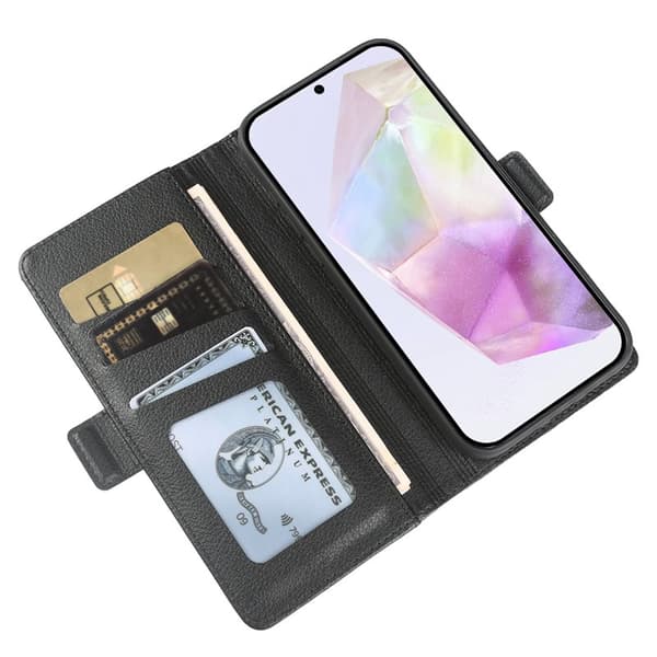 Plånboksfodral för Samsung Galaxy S26 Plus Magnetiskt Konstläder - Svart