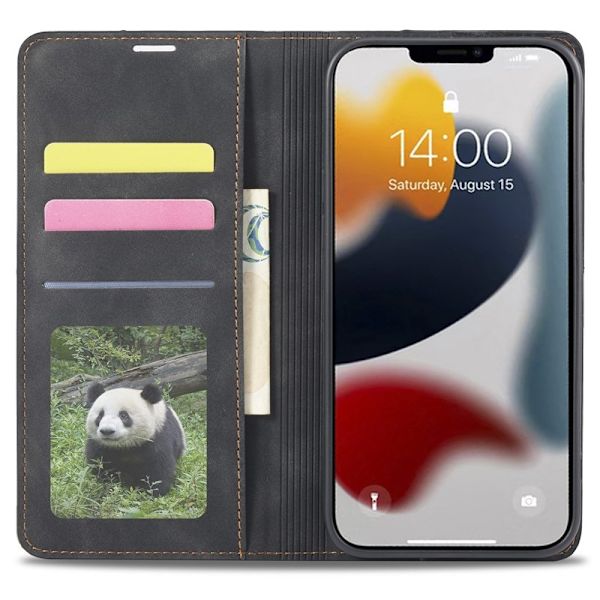 FORWENW iPhone 15 Plus Plånboksfodral i Konstläder - Svart