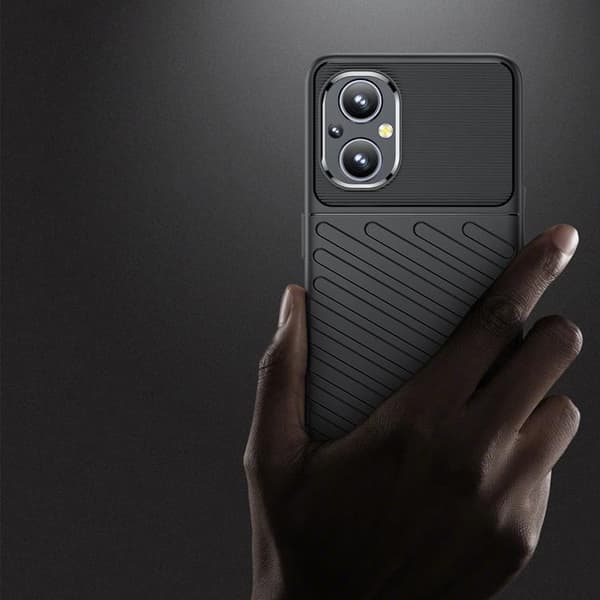 Thunder Fleksibelt Panser Skal OnePlus Nord N200 5G - Sort Svart