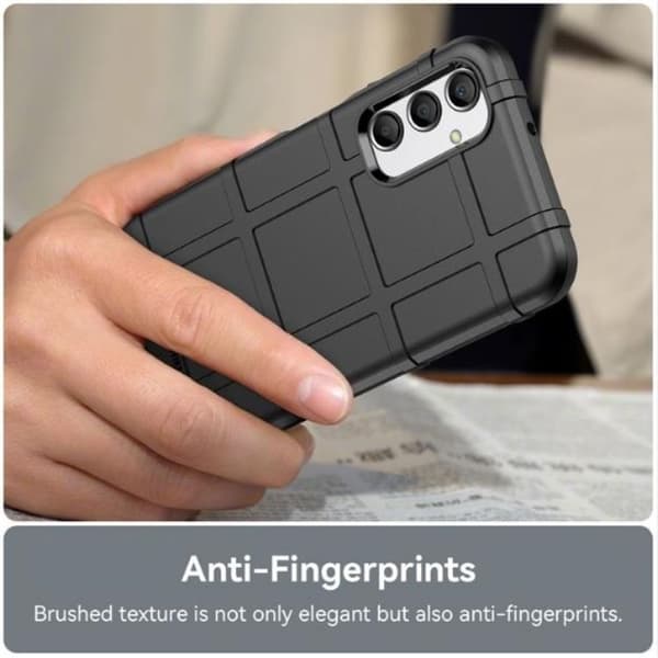 Galaxy A24 4G Mobilskal Rugged Square Grid - Sort Black