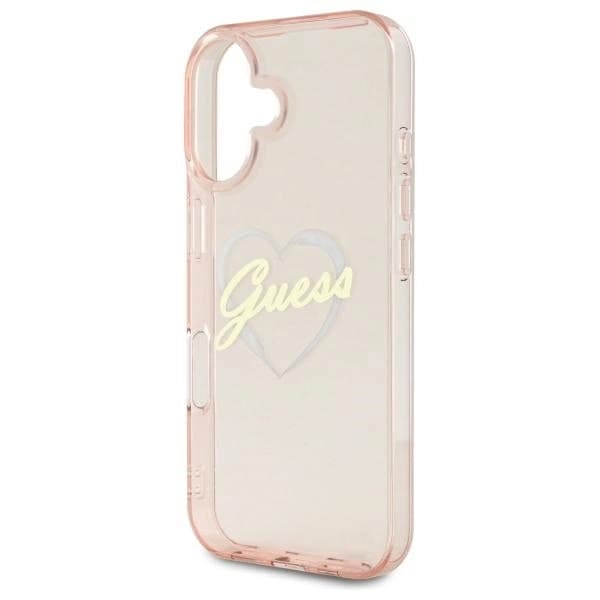 Guess Mobilskal till iPhone 16 IML Heart - Rosa Rosa