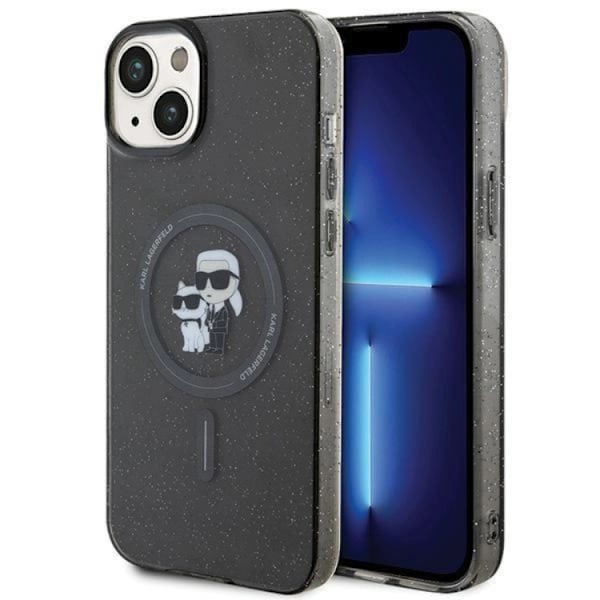 KARL LAGERFELD iPhone 15 Plus Mobilskal Magsafe Glitter - Svart Svart