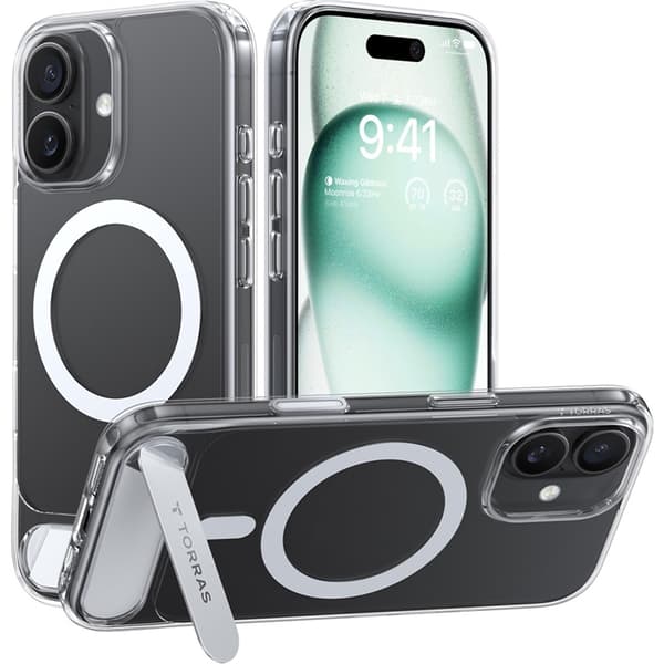 TORRAS Mobilskal till iPhone 17 MagSafe Kickstand - Transparent Transparent