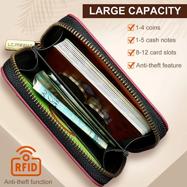 LC.IMEEKE L6 Plånboksfodral RFID Blocking Konstläder - Röd Röd