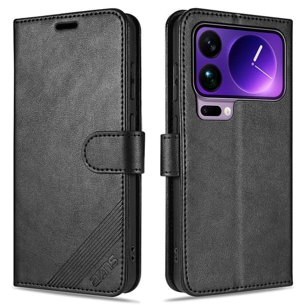AZNS Xiaomi 17 Pro Plånboksfodral Anti-Scratch Konstläder - Svart