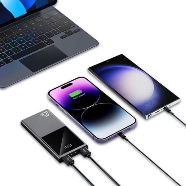 Tech-Protect Powerbank 20000 mAh - Grå Svart