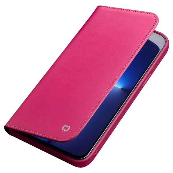 QIALINO iPhone 13 Pro Plånboksfodral Äkta läder - Rosa Rosa