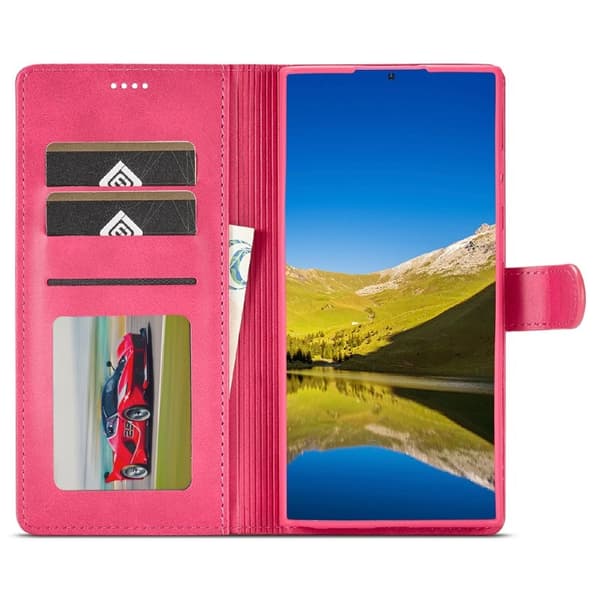 LC.IMEEKE Samsung Galaxy S25 Ultra Plånboksfodral Konstläder - Rosa