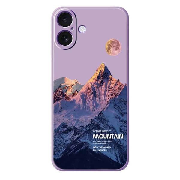 Mobilskal till iPhone 17 Blue Snow Mountain Pattern TPU - Lila Lila