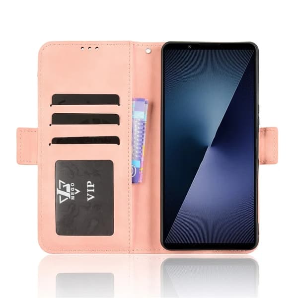 Sony Xperia 1 VII Plånboksfodral Konstläder - Rosa Rosa