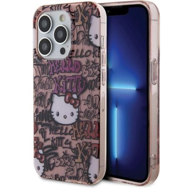 Hello Kitty iPhone 11/Xr Mobile Cover IML Tags Graffiti - Pink