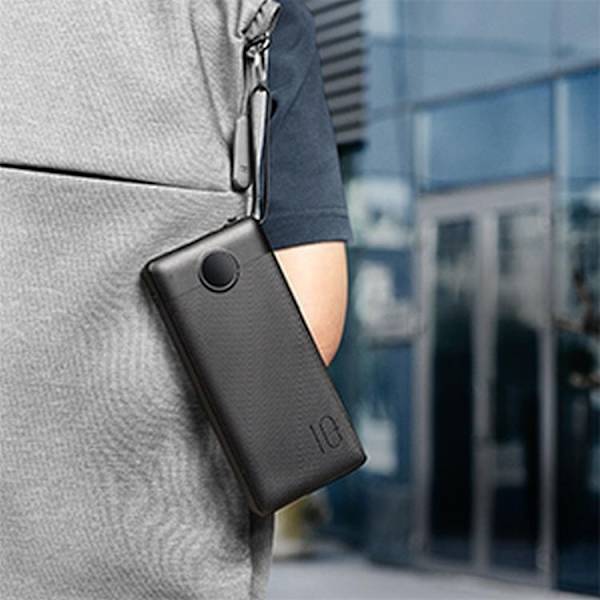 VEGER Powerbank 20000 mAh med Lightning/Typ-C/Micro-USB Kabel C20