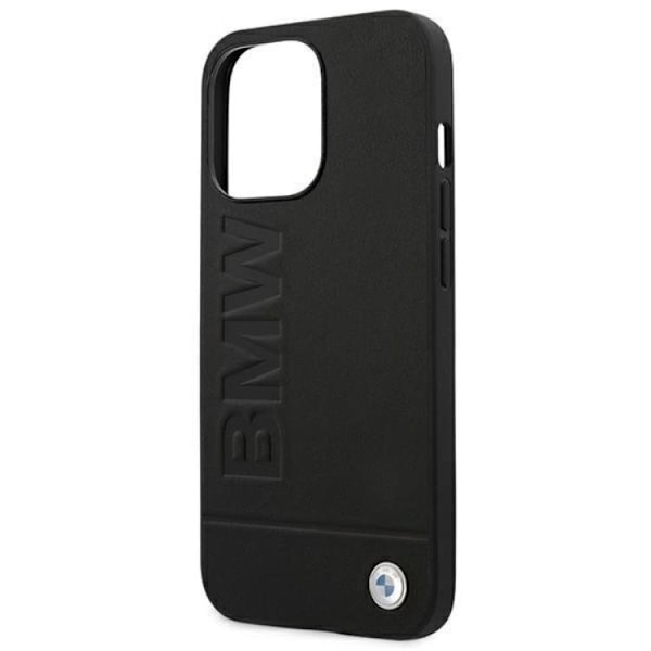 BMW iPhone 14 Pro Max Skal Läder Stamp - Svart Svart
