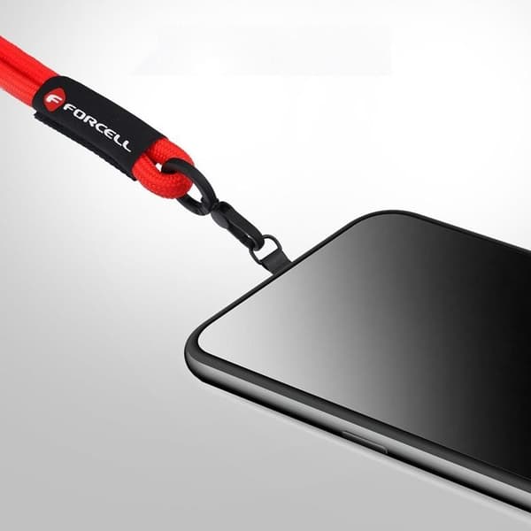 Forcell Handled Mobilrem Lanyard med Justerbar Längd - Röd Röd