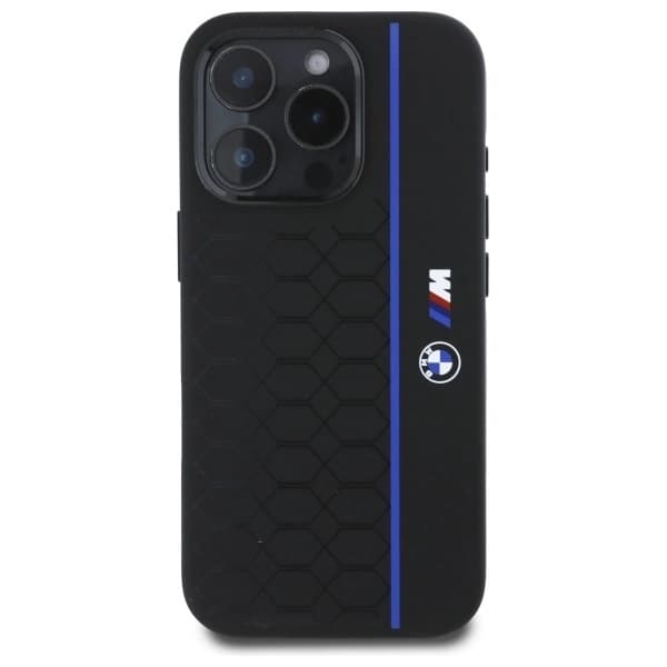BMW Mobilskal till iPhone 16 Pro MagSafe Silikon Hexagon Blå Line Black
